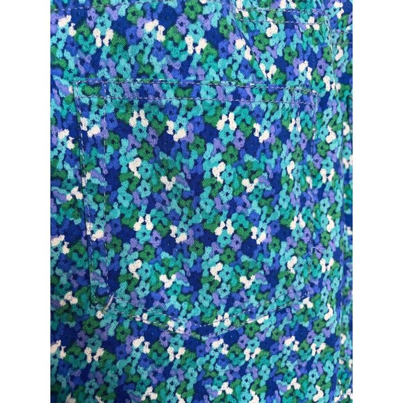 Soft Surroundings Blue Floral Cropped Pull On Pants Size PS Petite Small - Picture 9 of 12